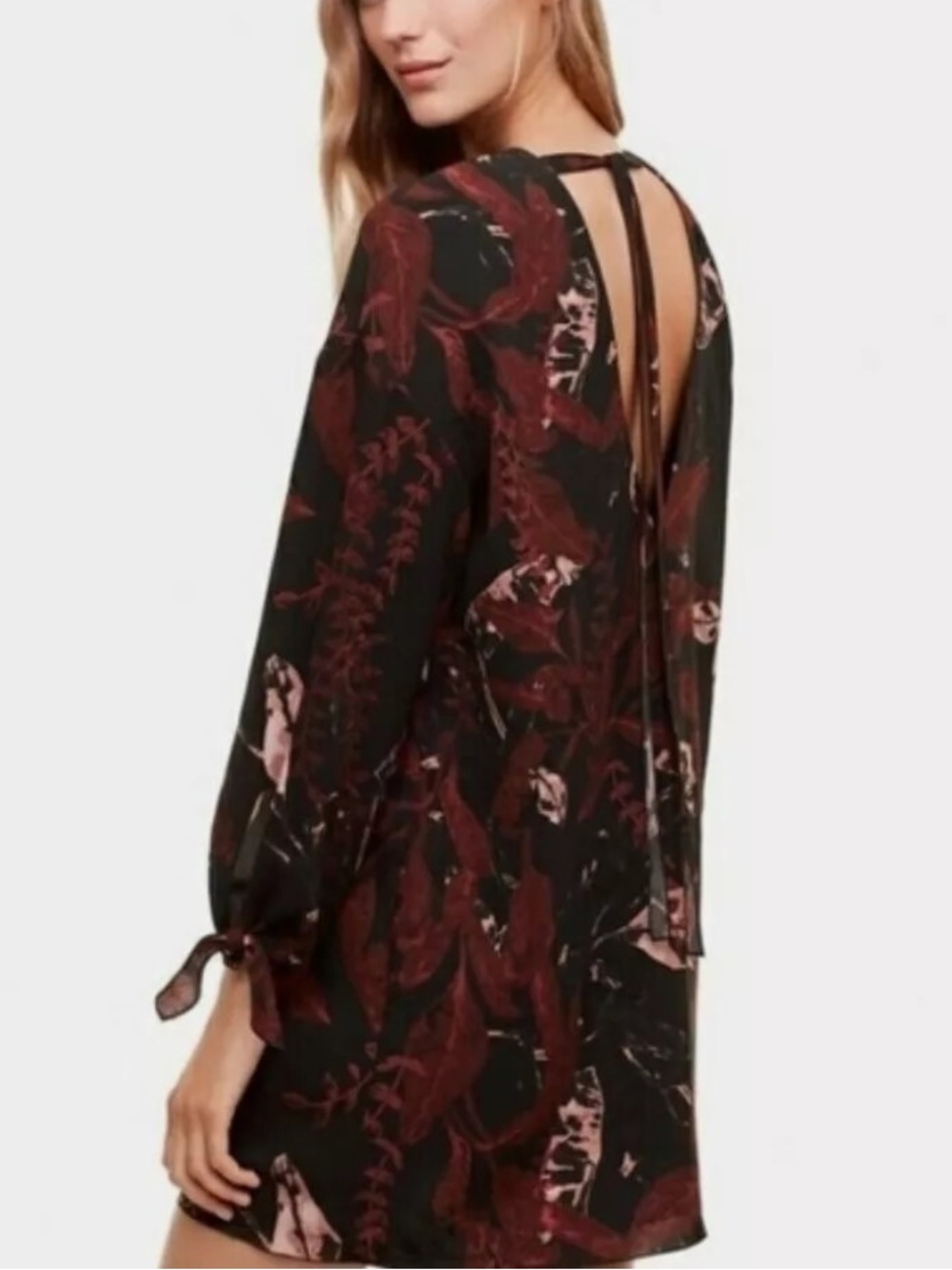 Wilfred Women's Charpont Crepe Dress Floral Tie Back Size Medium (M) Fall